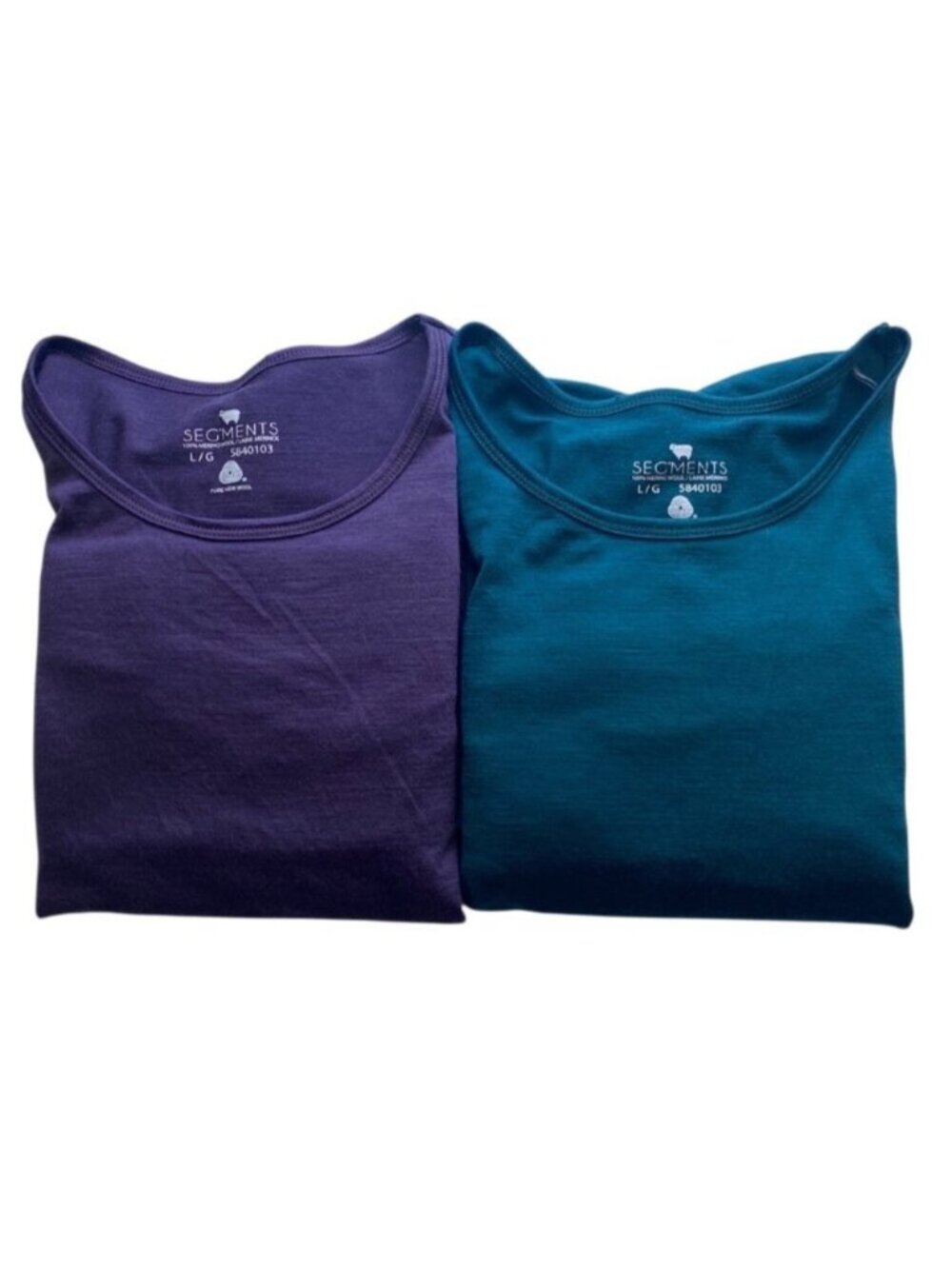 Segments Base Layer Merino Wool Shirt Lot of 2 Woman Large Gorpcore Performance